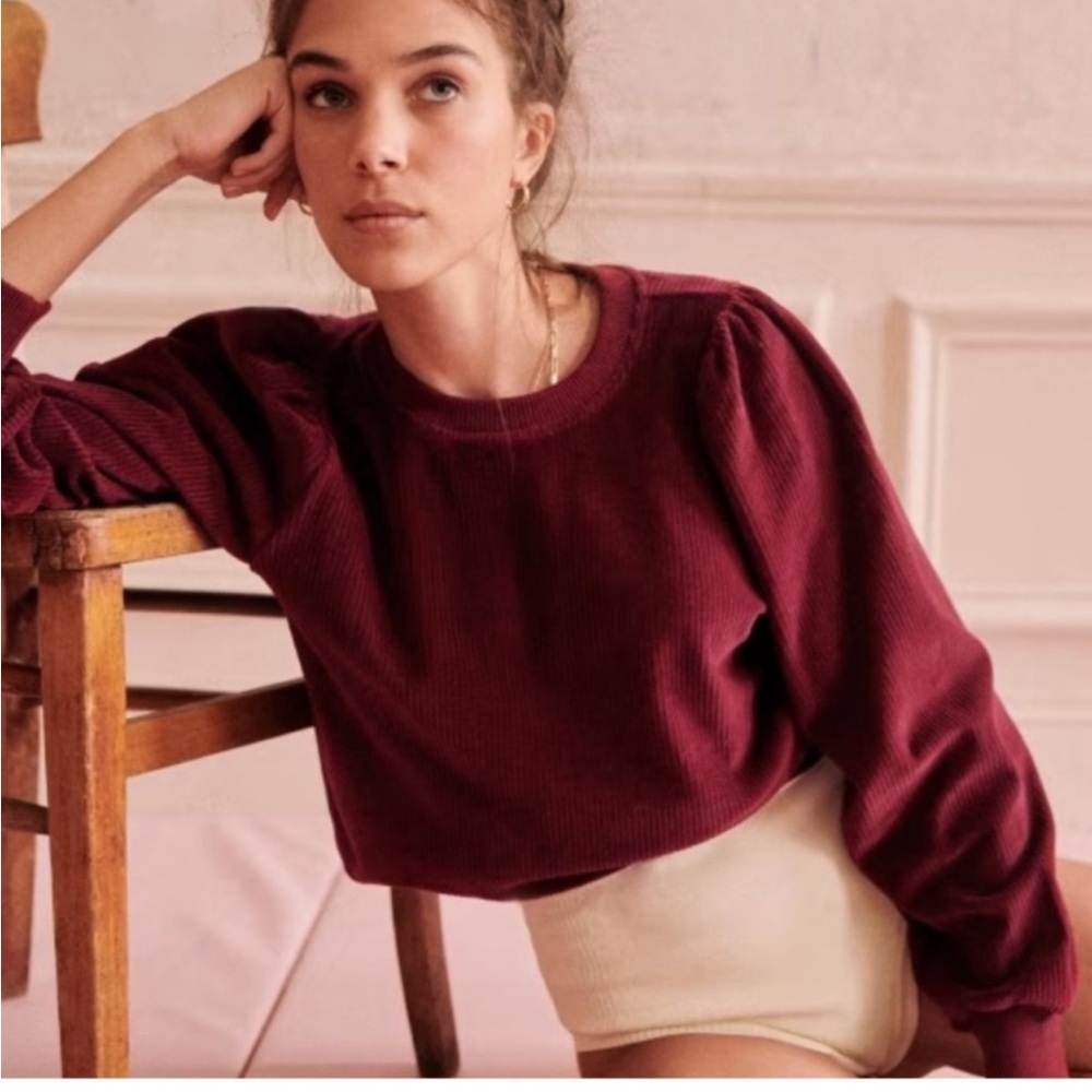 Sezane Josie Sweatshirt in Plum